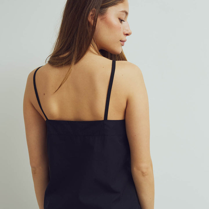 Conservandum POPLIN strop top T-shirt Black 019400706