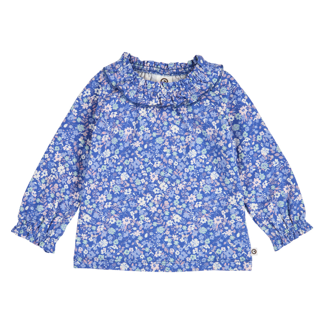 müsli PRIMROSE blomstret flæsekrave bluse Langærmet bluse Azure blue/ Nectar/ Tofu 690000307