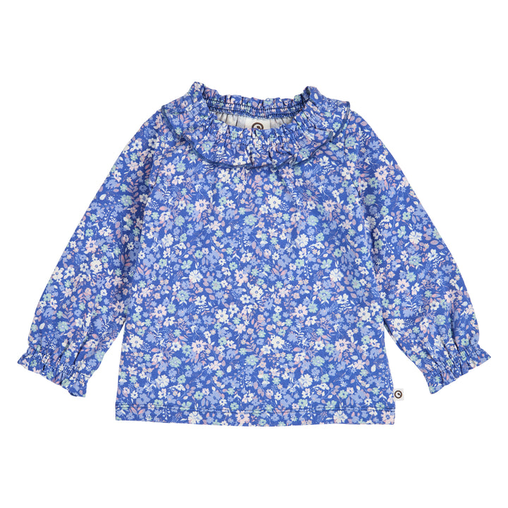 müsli PRIMROSE blomstret flæsekrave bluse Langærmet bluse Azure blue/ Nectar/ Tofu 690000307