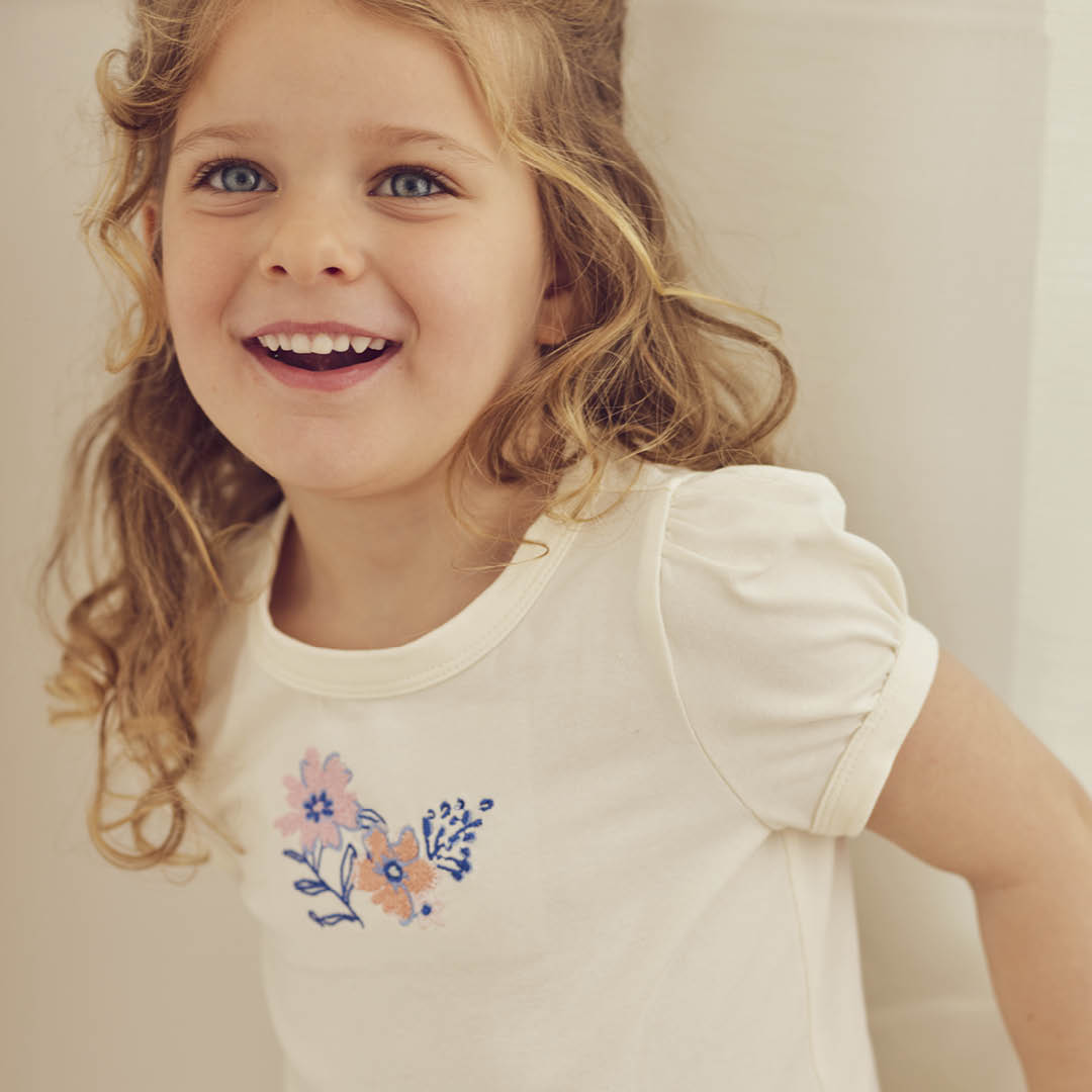müsli PRIMROSE peplum top med blomster T-shirt Tofu 011480102