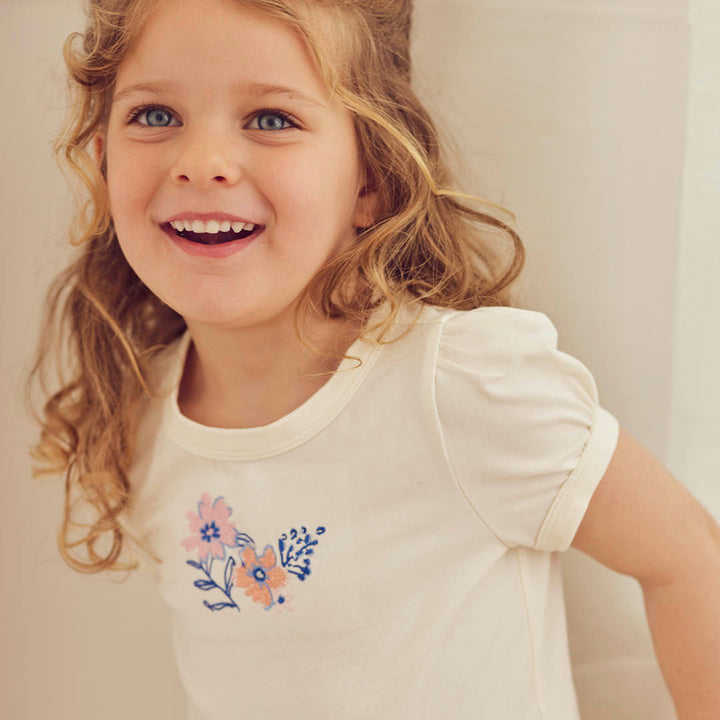 müsli PRIMROSE peplum top med blomster T-shirt Tofu 011480102