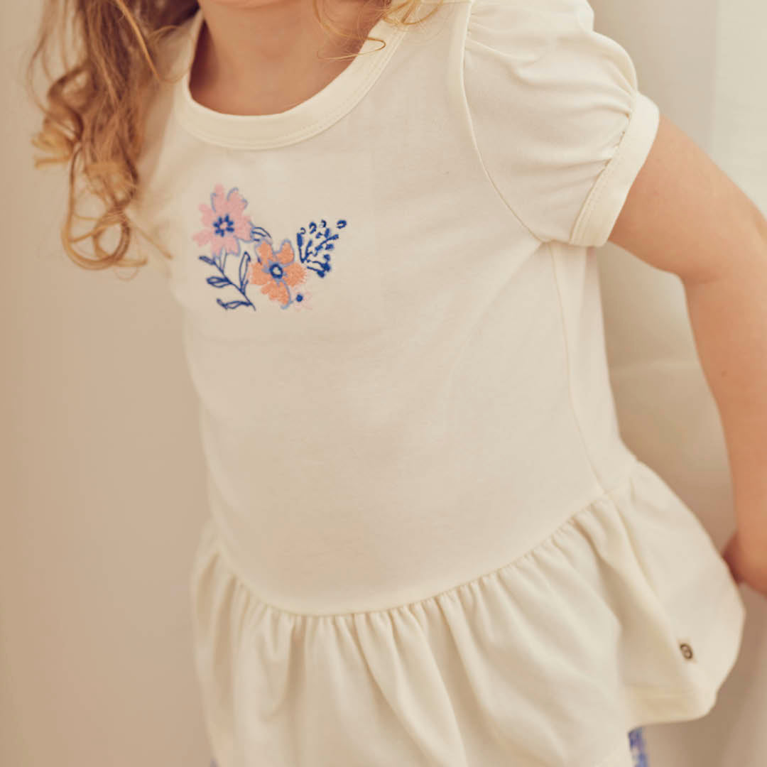 müsli PRIMROSE peplum top med blomster T-shirt Tofu 011480102
