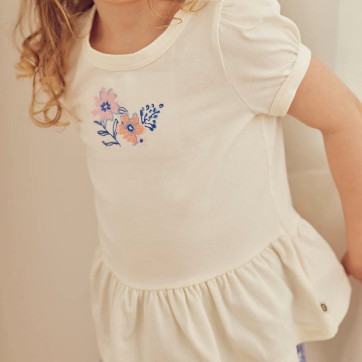 müsli PRIMROSE peplum top med blomster T-shirt Tofu 011480102