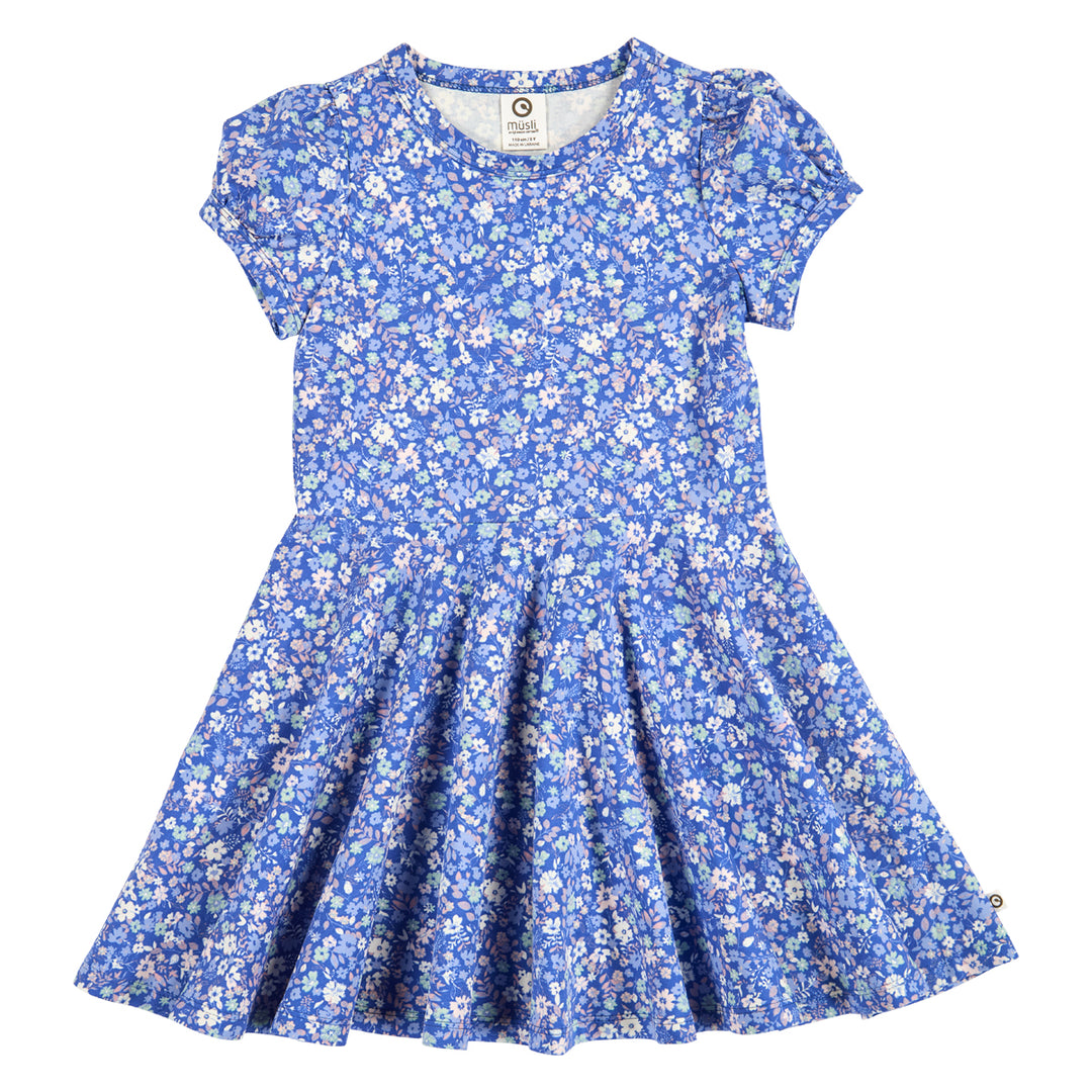 müsli PRIMROSE swing kjole med blomsterprint Kjoler Azure blue/ Nectar/ Tofu 690000307