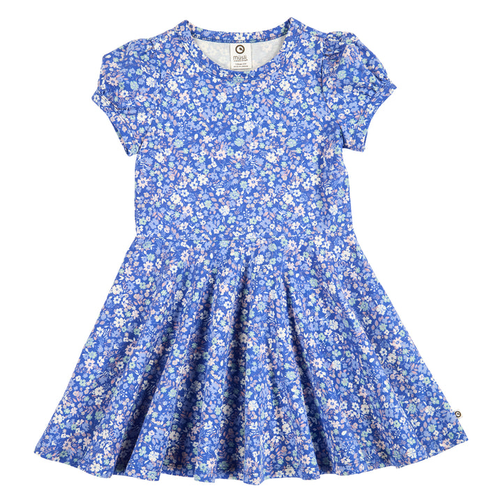 müsli PRIMROSE swing kjole med blomsterprint Kjoler Azure blue/ Nectar/ Tofu 690000307