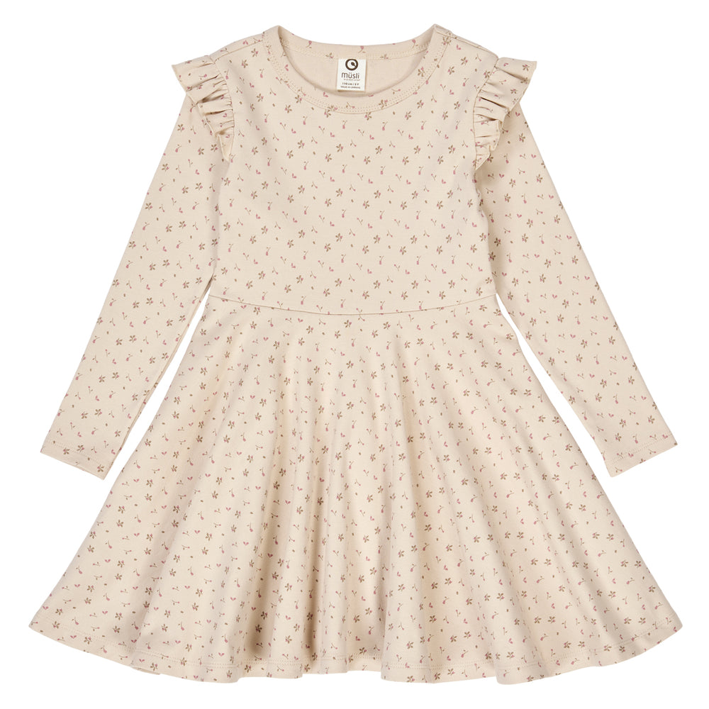 müsli RE-LOVED ASTER rib swing kjole med blomsterprint Kjoler Oak/ Nostalgia rose/ Beige 690000251