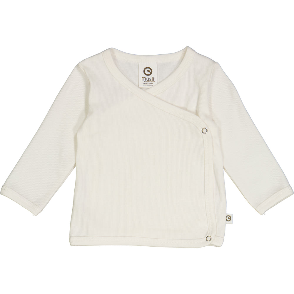 müsli RIB cardigan med krydslukning Langærmet bluse Balsam cream 011100100