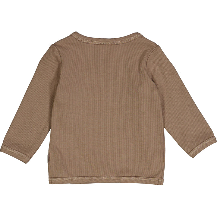 müsli RIB cardigan med krydslukning Langærmet bluse Walnut 017080802