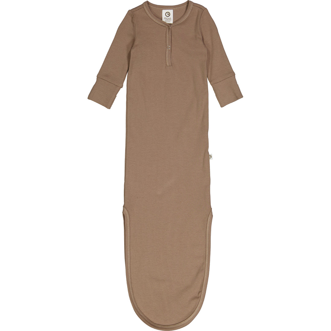 müsli RIB soveposedragt med knude Bodystockings Walnut 017080802