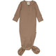 müsli RIB soveposedragt med knude Bodystockings Walnut 017080802