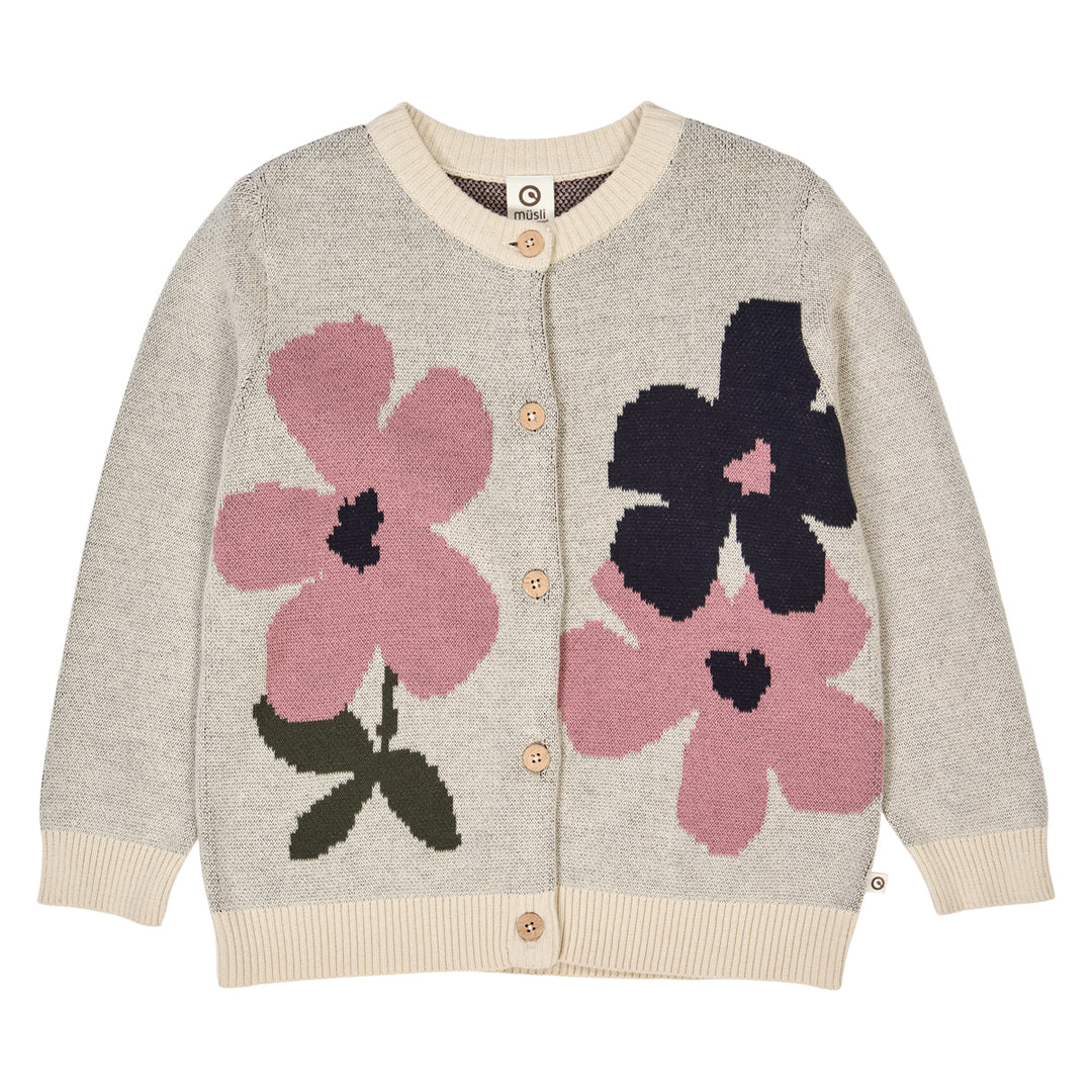 müsli RE-LOVED ZINNA blomsterbroderet strik cardigan Langærmet bluse Oak 013040001