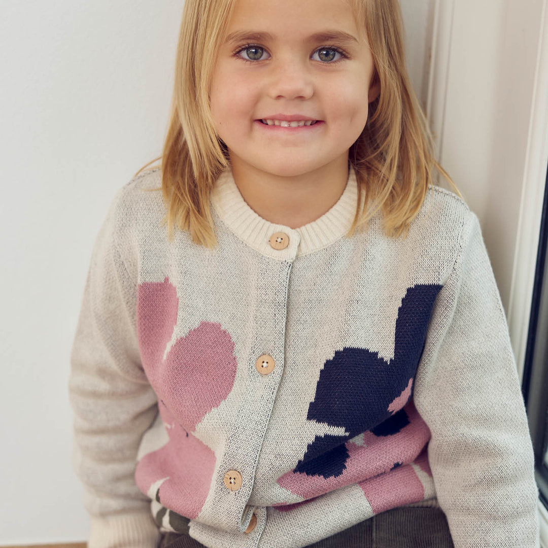 müsli RE-LOVED ZINNA blomsterbroderet strik cardigan Langærmet bluse Oak 013040001