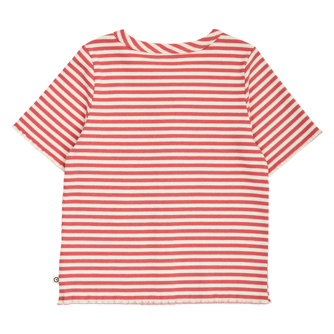 müsli RIB STRIPE T-shirt med knapper T-shirt Mineral red/ Tofu 690000312