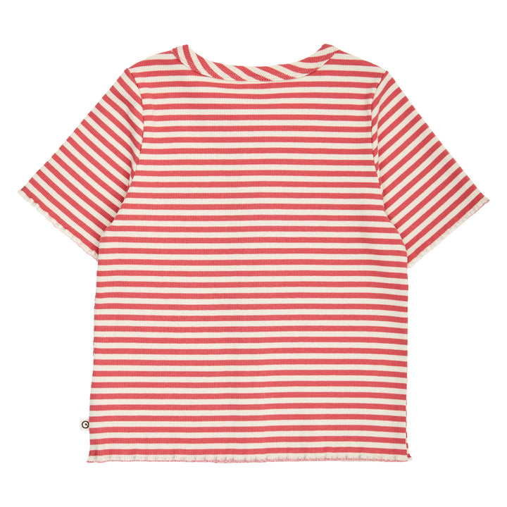 müsli RIB STRIPE T-shirt med knapper T-shirt Mineral red/ Tofu 690000312