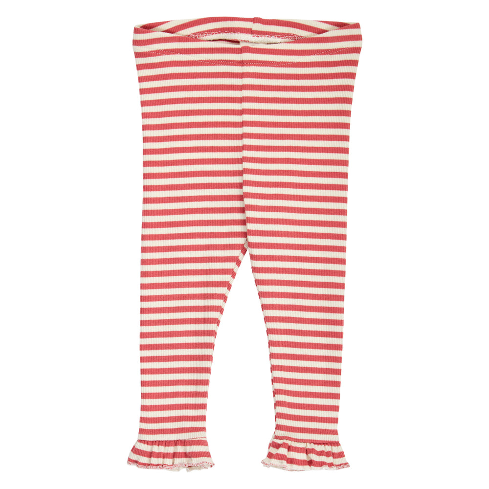 müsli RIB STRIPE flæse leggings Leggings Mineral red/ Tofu 690000312