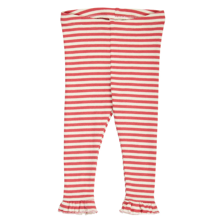 müsli RIB STRIPE flæse leggings Leggings Mineral red/ Tofu 690000312