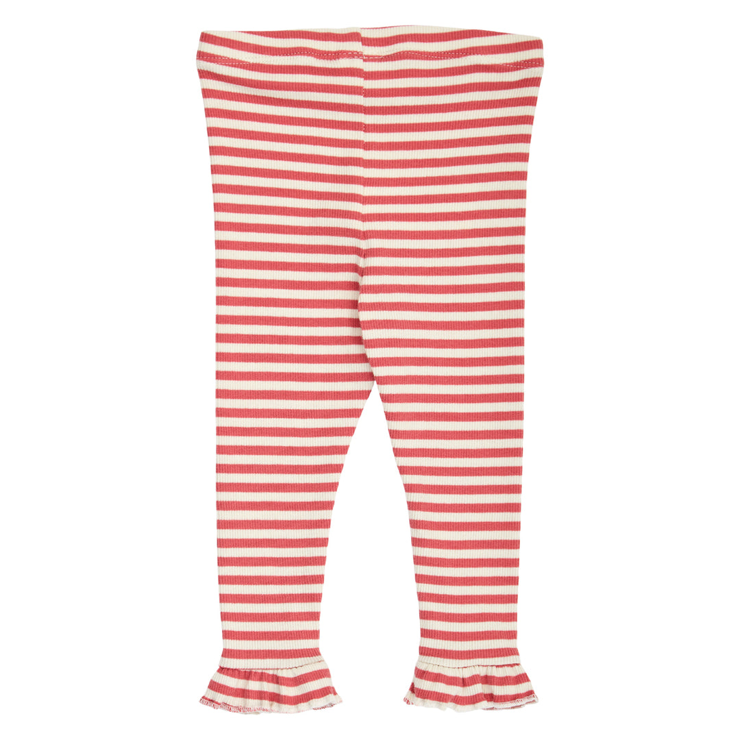 müsli RIB STRIPE flæse leggings Leggings Mineral red/ Tofu 690000312
