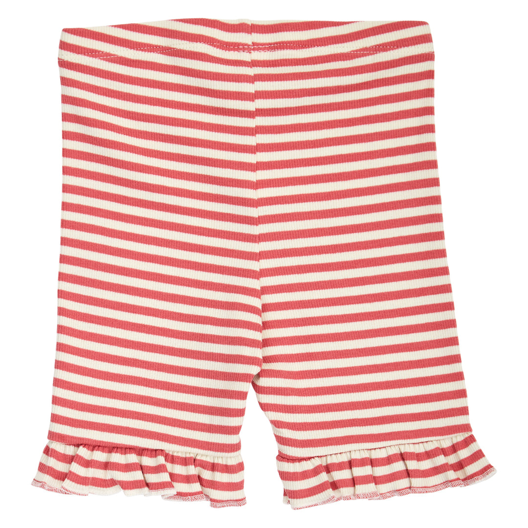 müsli RIB STRIPE tights med flæser Leggings Mineral red/ Tofu 690000312
