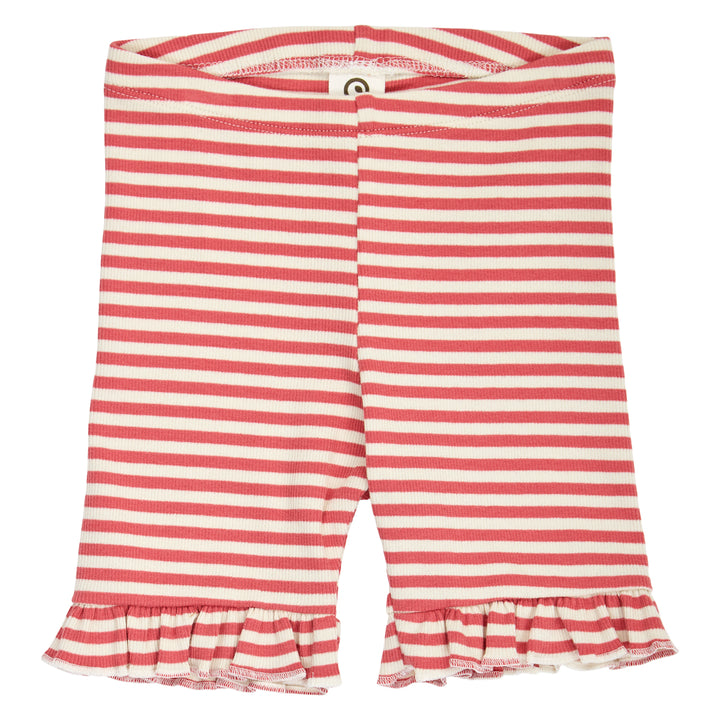 müsli RIB STRIPE tights med flæser Leggings Mineral red/ Tofu 690000312