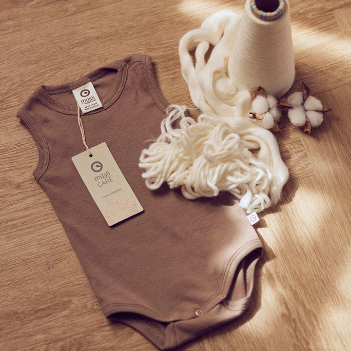 müsli RIB ærmeløs body Bodystockings Walnut 017080802