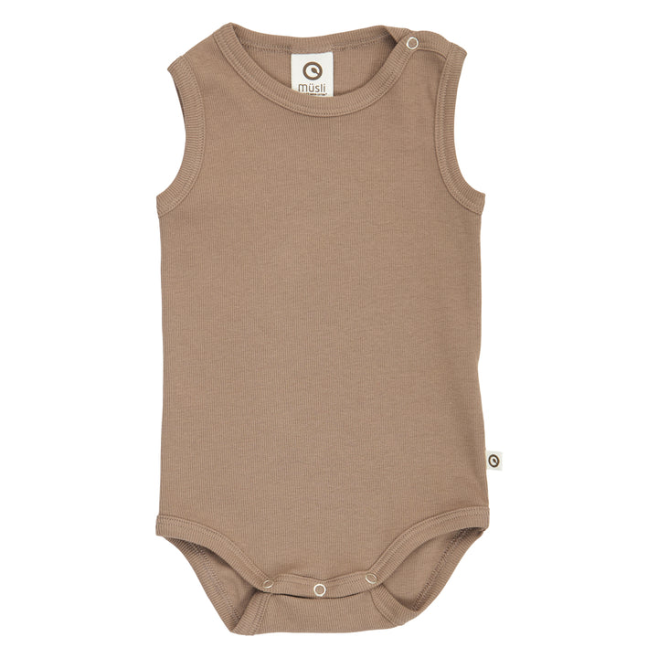 müsli RIB ærmeløs body Bodystockings Walnut 017080802