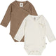 müsli RIB body med kryds lukning 2-pak Bodystockings Balsam cream/ Walnut 690000161