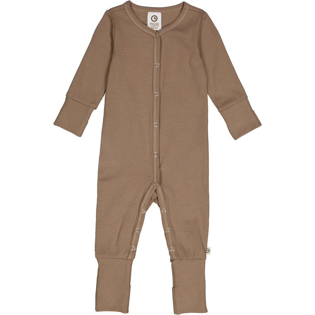 müsli RIB heldragt med fødder Bodystockings Walnut 017080802