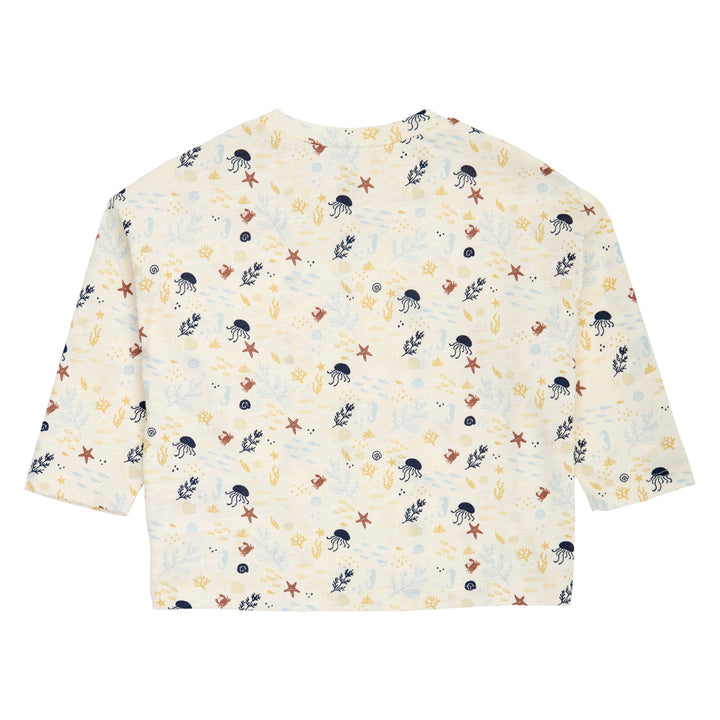 müsli SEA printet bluse Langærmet bluse Tofu/ Hemp/ Navy 690000308