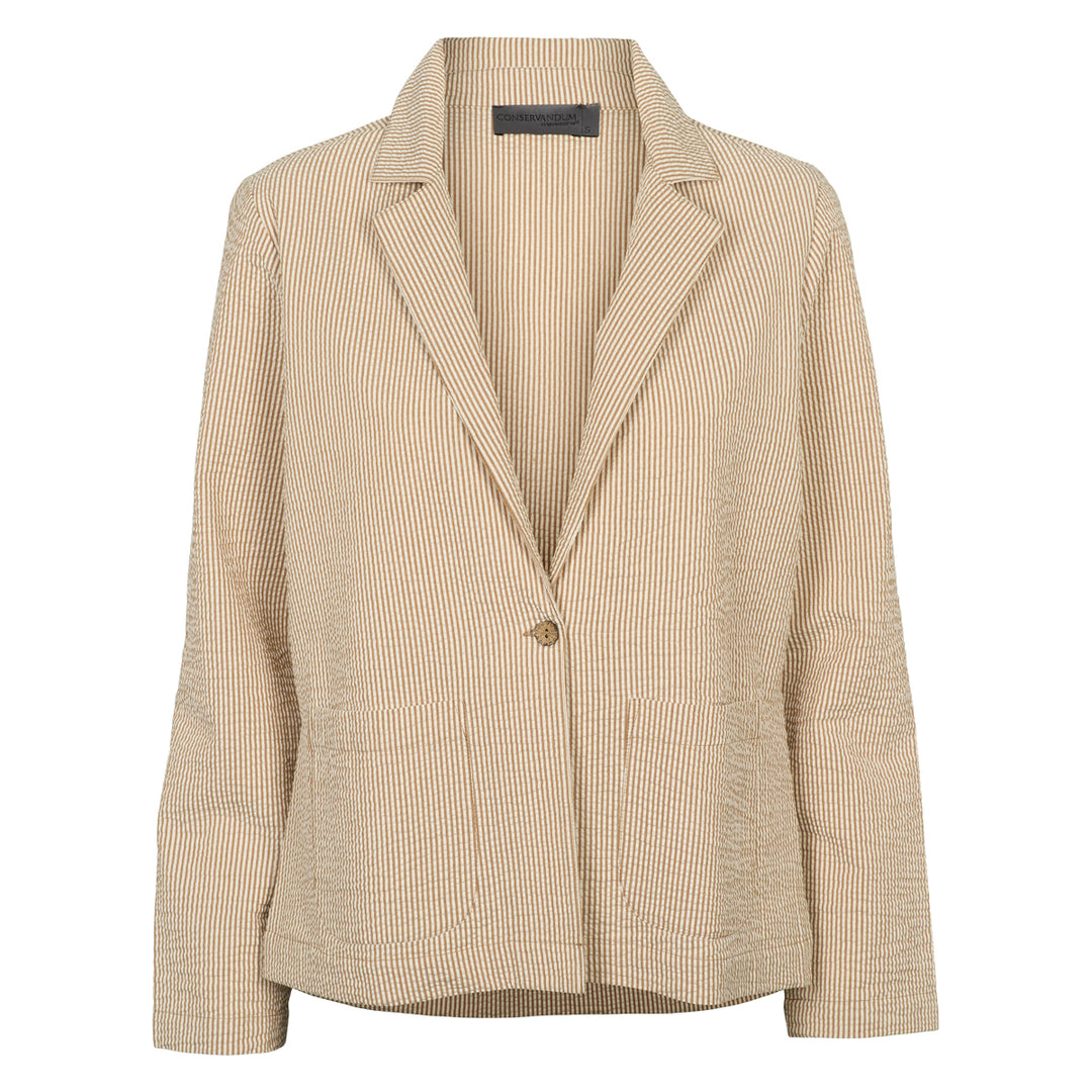 Conservandum SEERSUCKER STRIPE blazer jakke Cardigan Birch/ Muchi 690000346