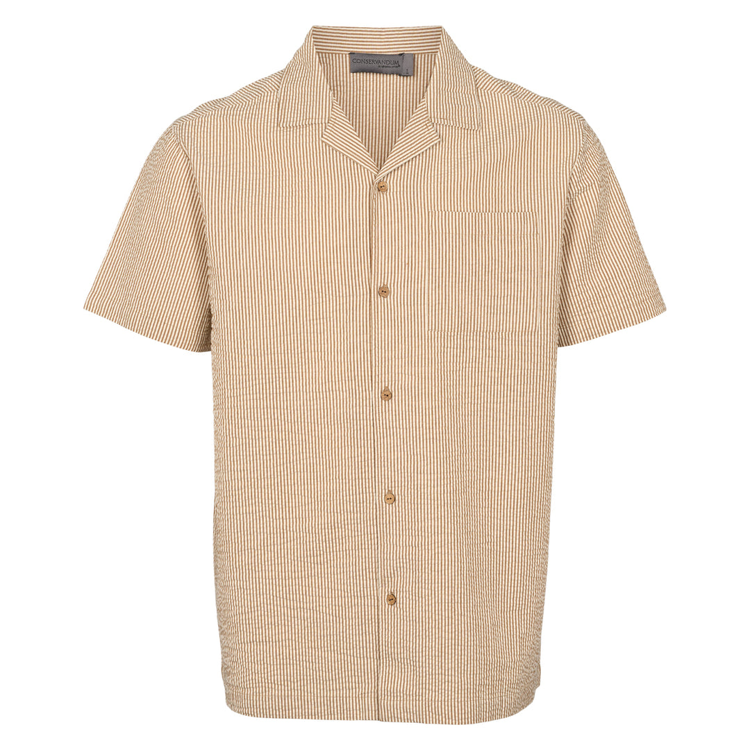 Conservandum SEERSUCKER STRIPE herre skjorte T-shirt Birch/ Muchi 690000346