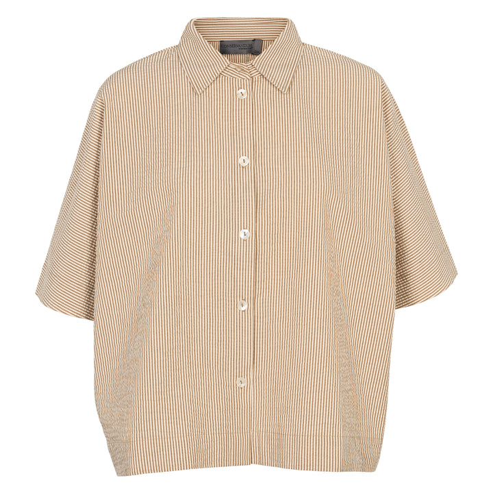 Conservandum SEERSUCKER STRIPE skjorte box-fit T-shirt Birch/ Muchi 690000346