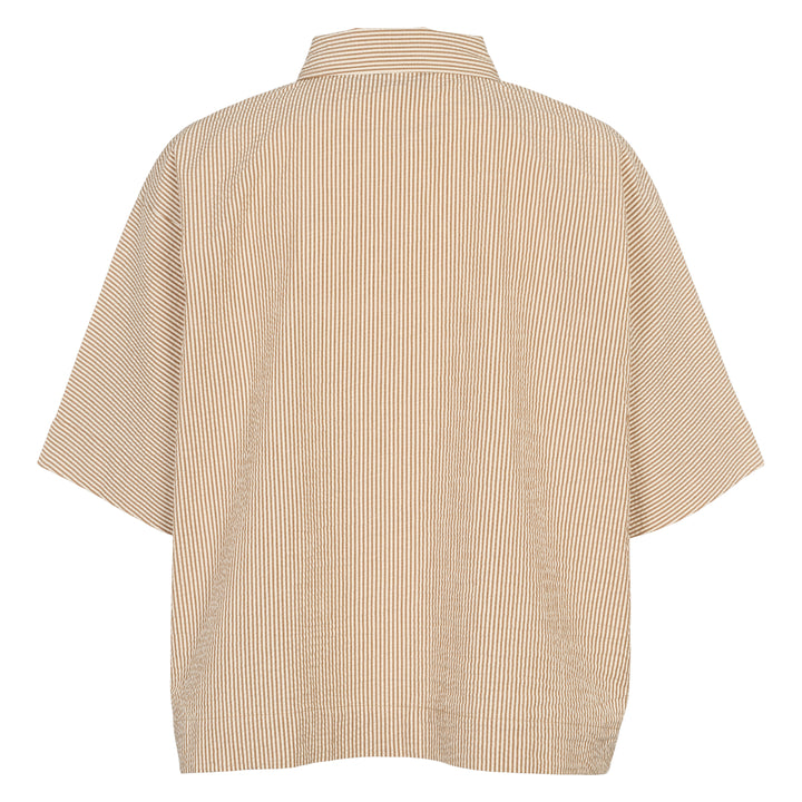 Conservandum SEERSUCKER STRIPE skjorte box-fit T-shirt Birch/ Muchi 690000346