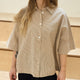 Conservandum SEERSUCKER STRIPE skjorte box-fit T-shirt Birch/ Muchi 690000346