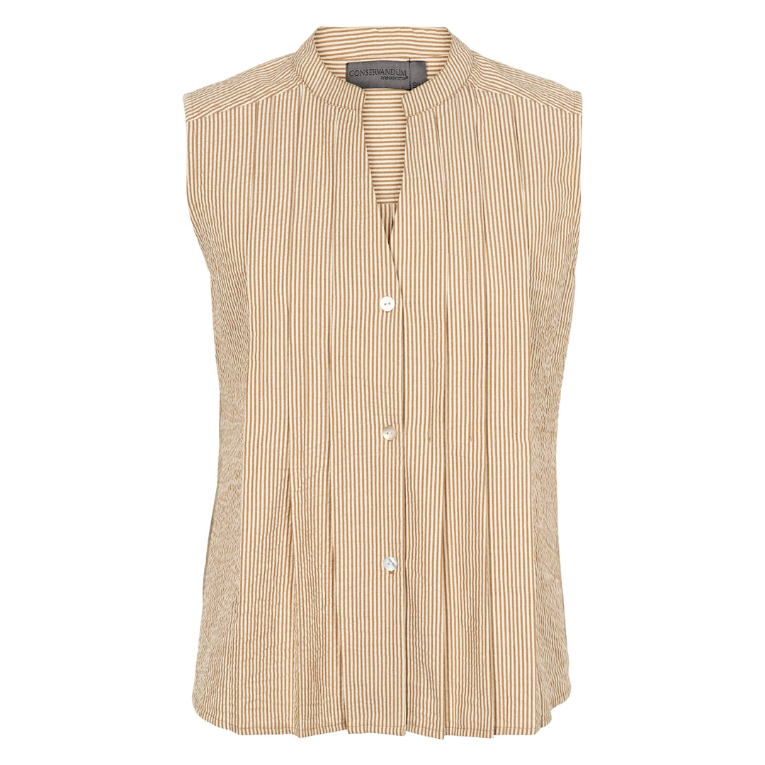 Conservandum SEERSUCKER STRIPE top T-shirt Birch/ Muchi 690000346