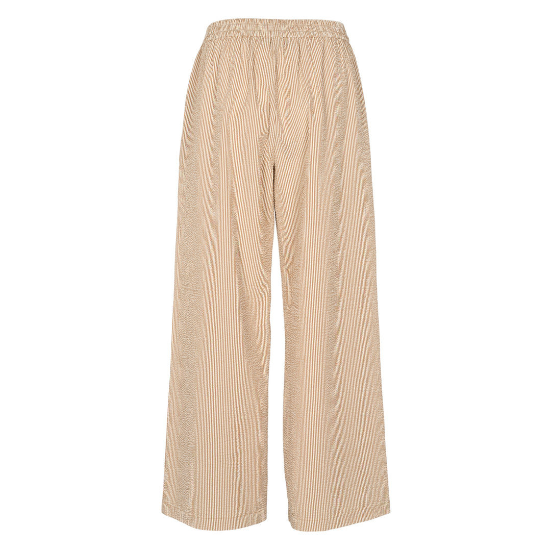 Conservandum SEERSUCKER STRIPE wide leg bukser Bukser Birch/ Muchi 690000346