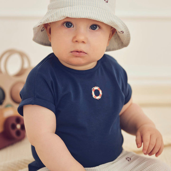 müsli SEERSUCKER T-shirt med redningskrans T-shirt Navy 019403101