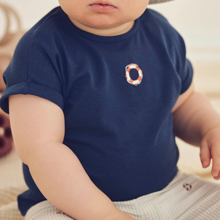 müsli SEERSUCKER T-shirt med redningskrans T-shirt Navy 019403101