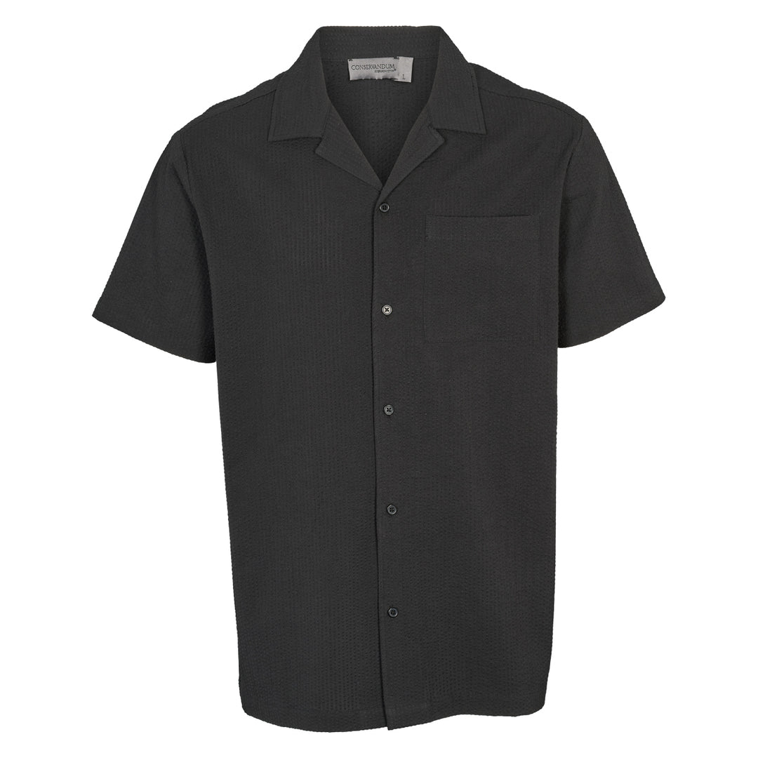 Conservandum SEERSUCKER herre skjorte T-shirt Black 019400706