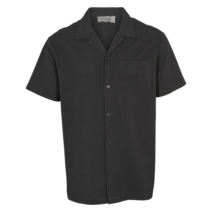 Conservandum SEERSUCKER herre skjorte T-shirt Black 019400706