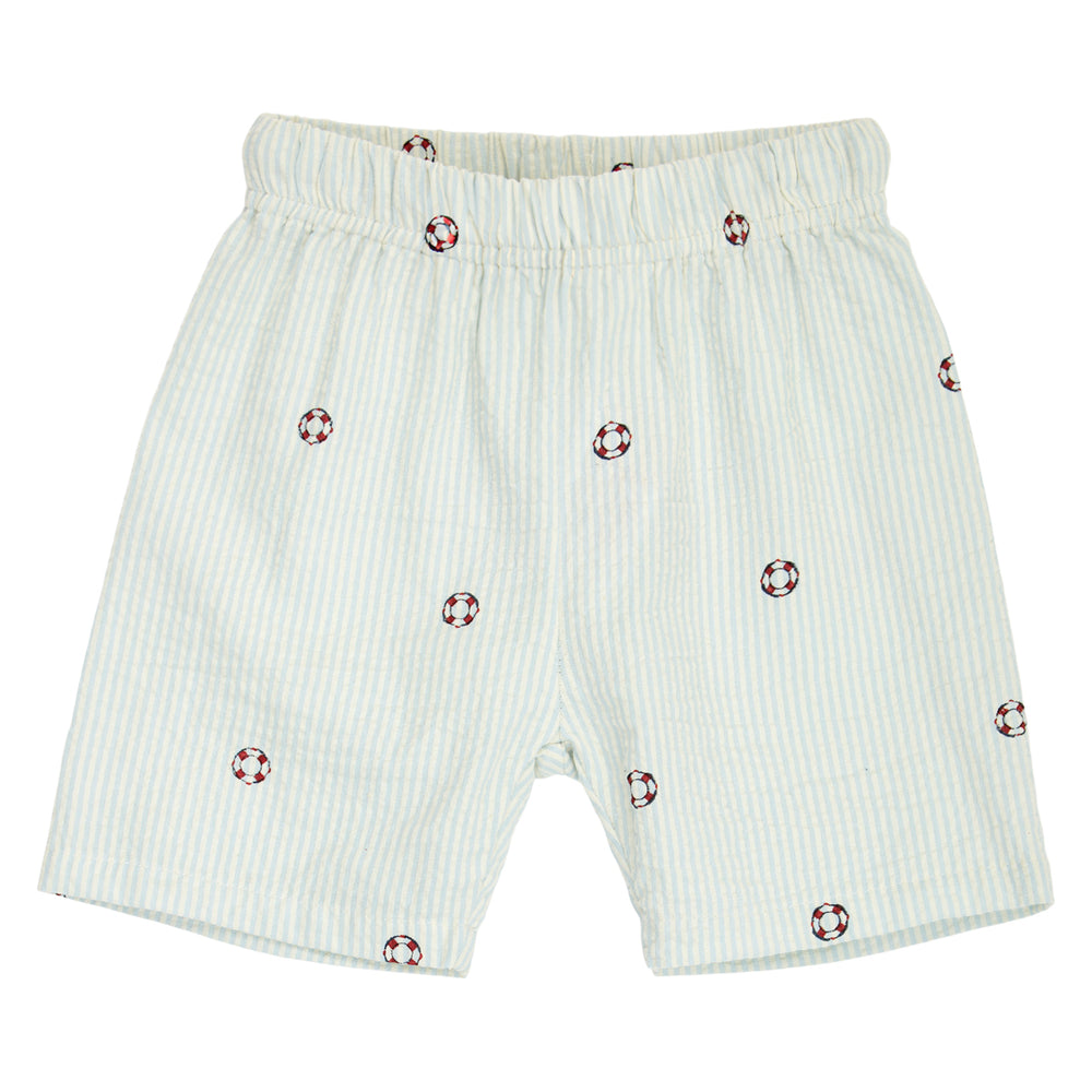 müsli SEERSUCKER stribede shorts Bukser Tofu/ Ocean/ Mineral red 690000311