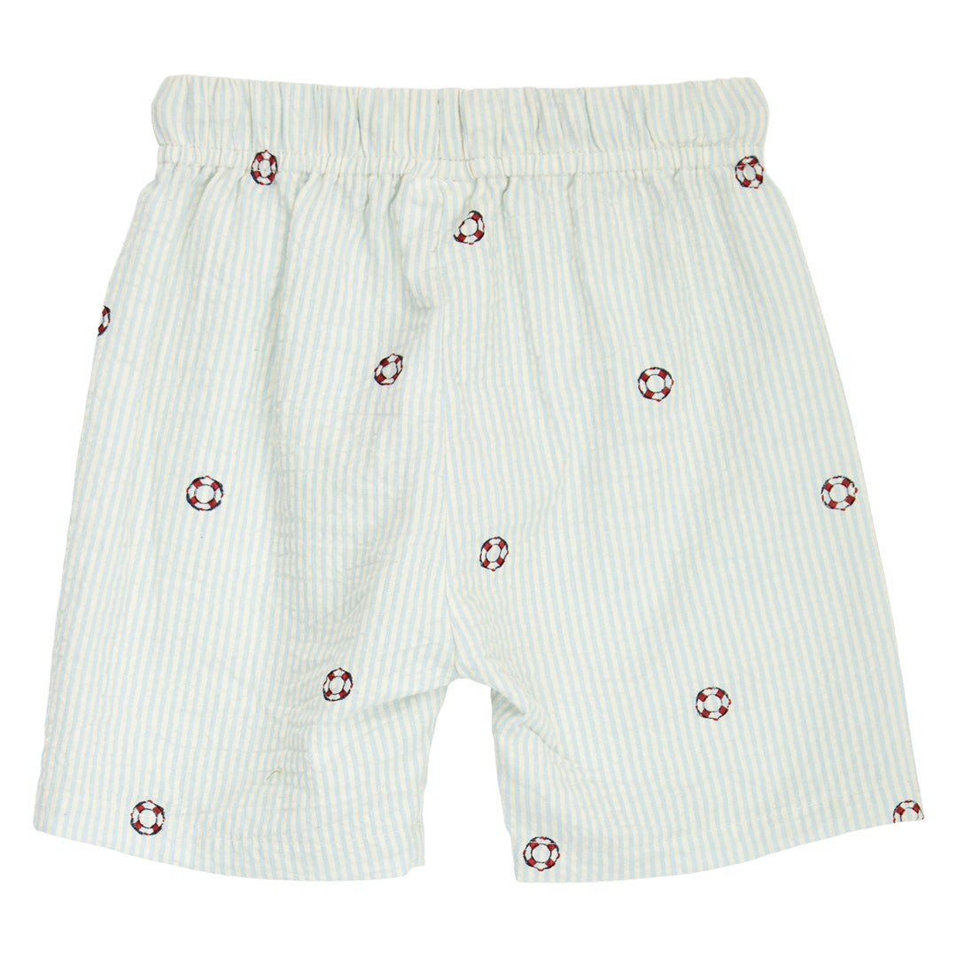 müsli SEERSUCKER stribede shorts Bukser Tofu/ Ocean/ Mineral red 690000311