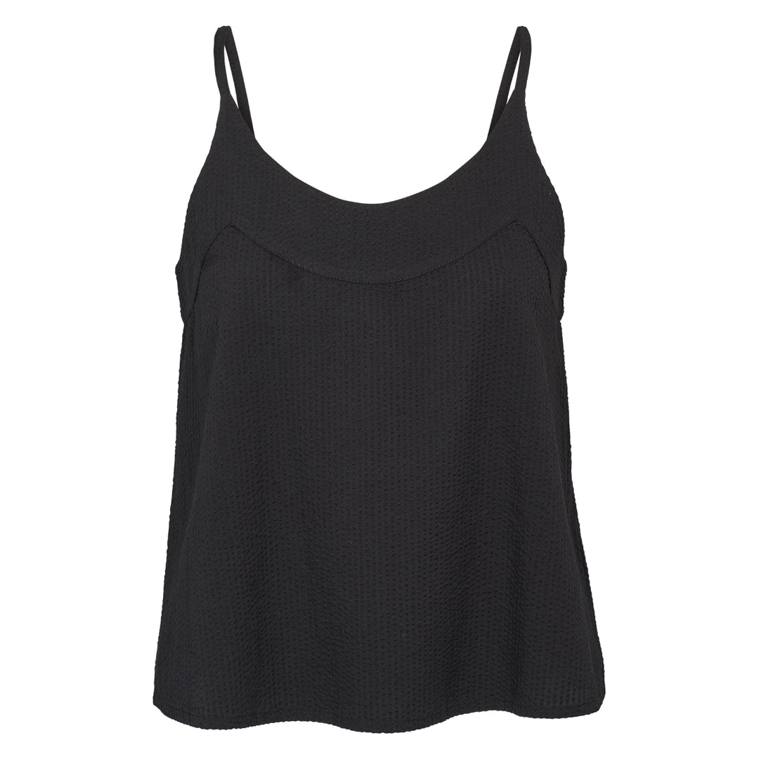 Conservandum SEERSUCKER top med stropper T-shirt Black 019400706