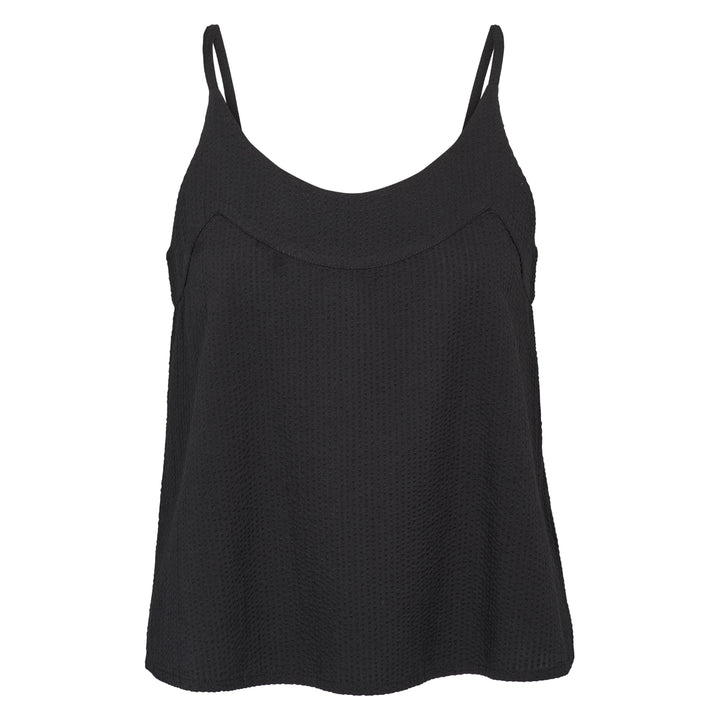 Conservandum SEERSUCKER top med stropper T-shirt Black 019400706