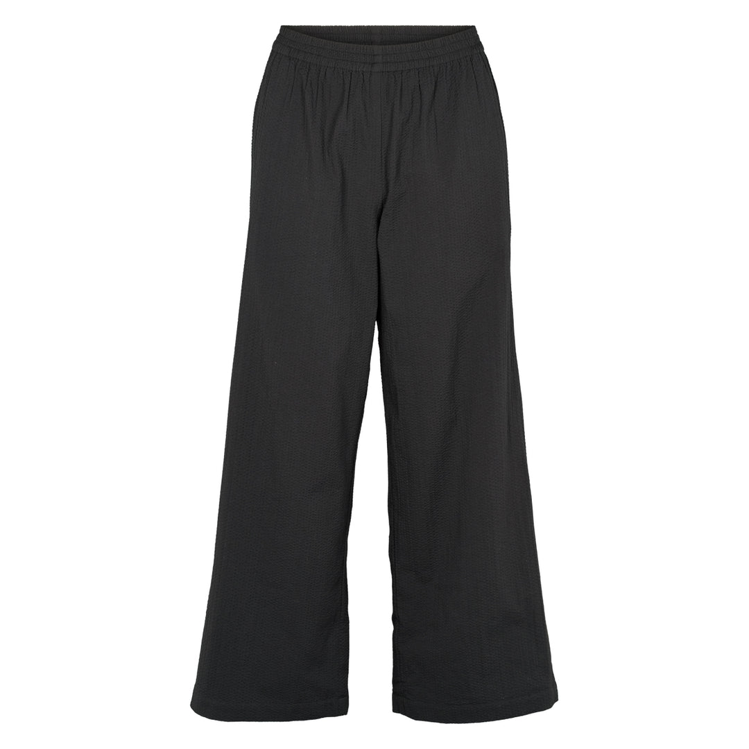 Conservandum SEERSUCKER wide leg bukser Bukser Black 019400706