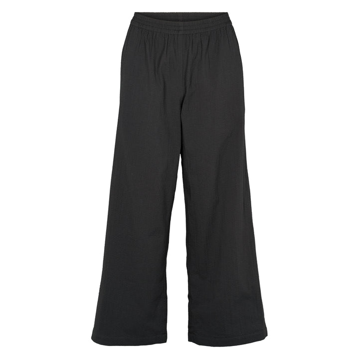 Conservandum SEERSUCKER wide leg bukser Bukser Black 019400706