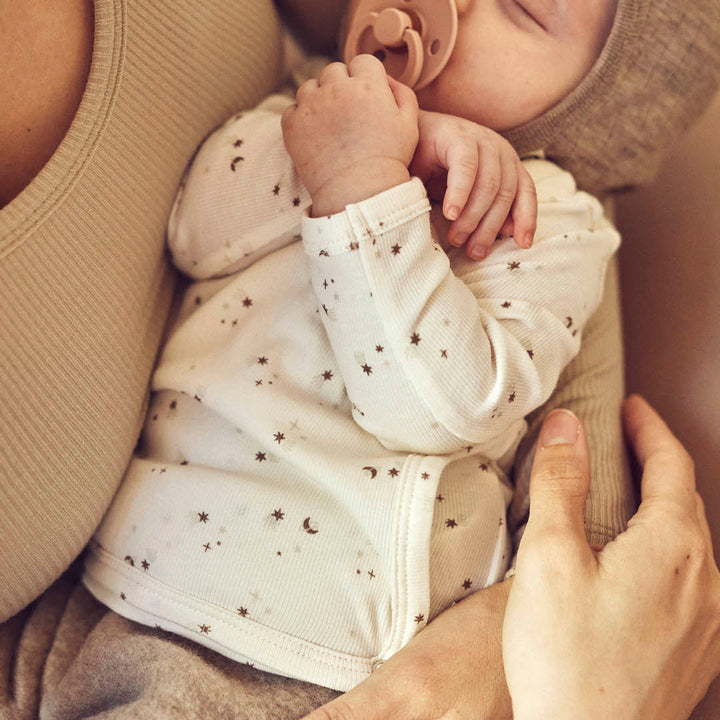 müsli SPARKLE rib cardigan med krydslukning Langærmet bluse Balsam cream/ Walnut/ Oat 690000320