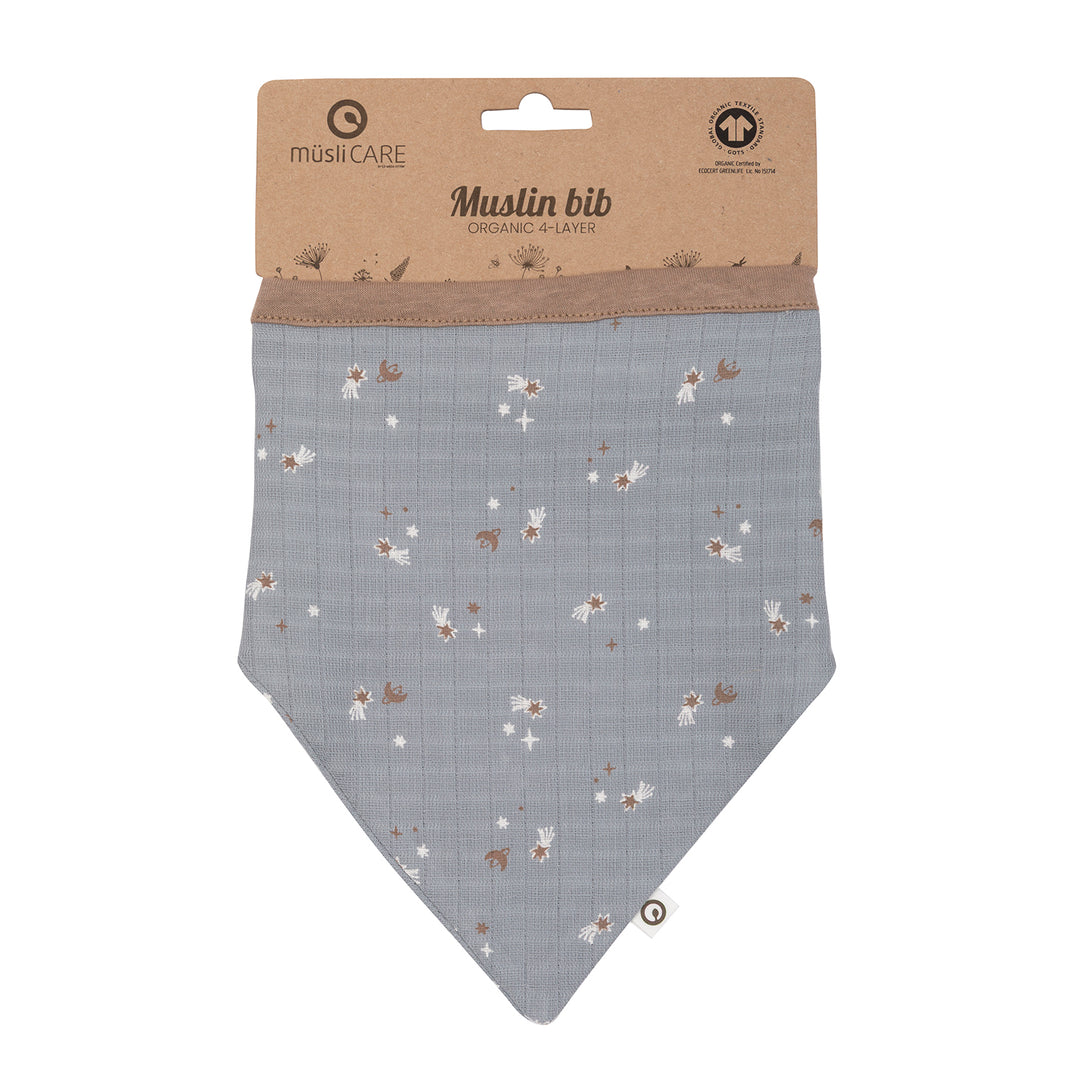 müsli STARS muslin hagesmæk/savlesmæk 2-pak Hagesmække og savlesmække Jasmin blue/ Balsam cream/ Walnut 690000318
