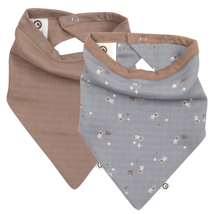 müsli STARS muslin hagesmæk/savlesmæk 2-pak Hagesmække og savlesmække Jasmin blue/ Balsam cream/ Walnut 690000318
