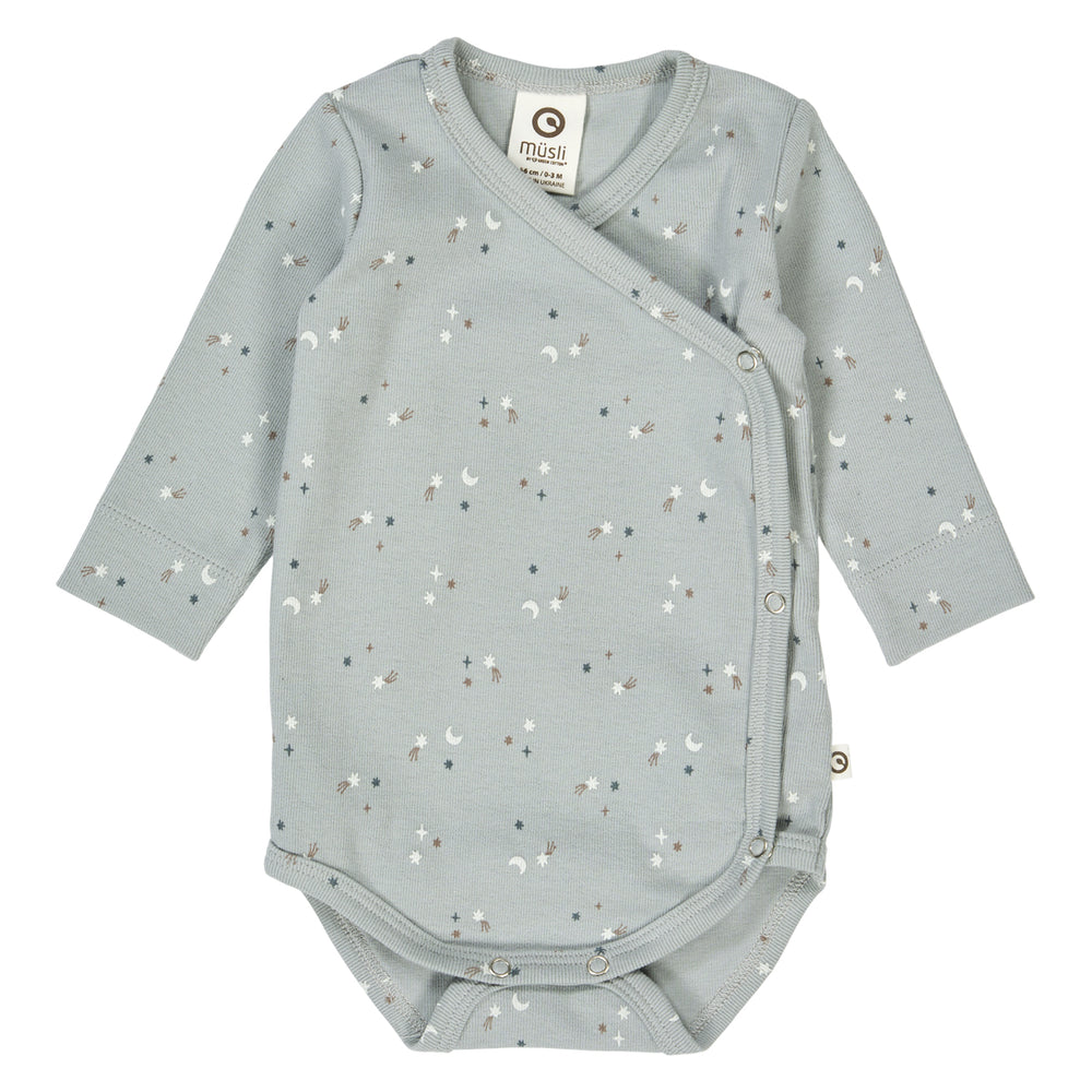 müsli STARS rib body med kryds lukning Bodystockings Jasmin blue/ Walnut/ Stormy blue 690000271