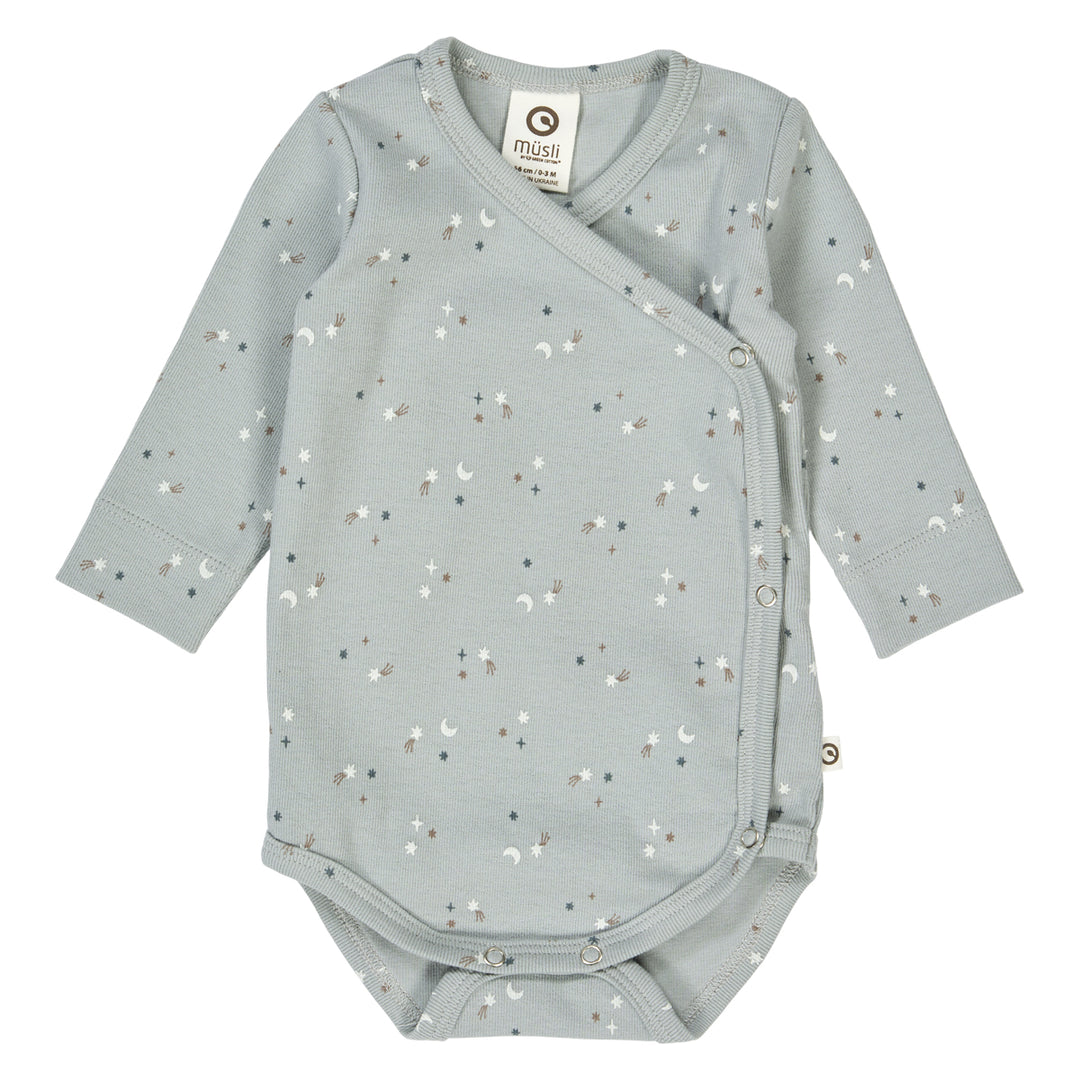 müsli STARS rib body med kryds lukning Bodystockings Jasmin blue/ Walnut/ Stormy blue 690000271